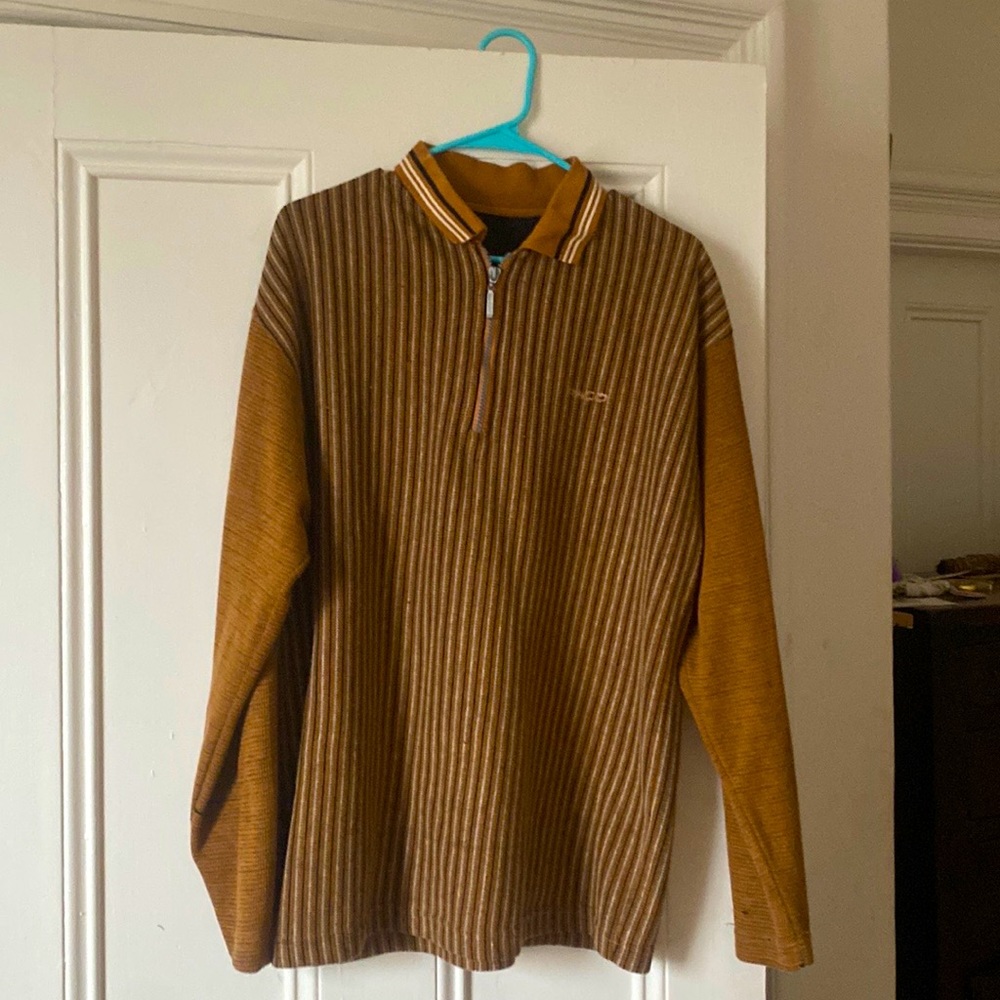 Vintage Paco Sport  Tek-Wear Half-Zip Striped Pullover